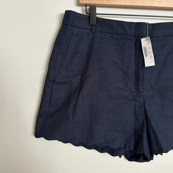 J.Crew Scalloped Hem Navy Shorts - Picture 2 of 8